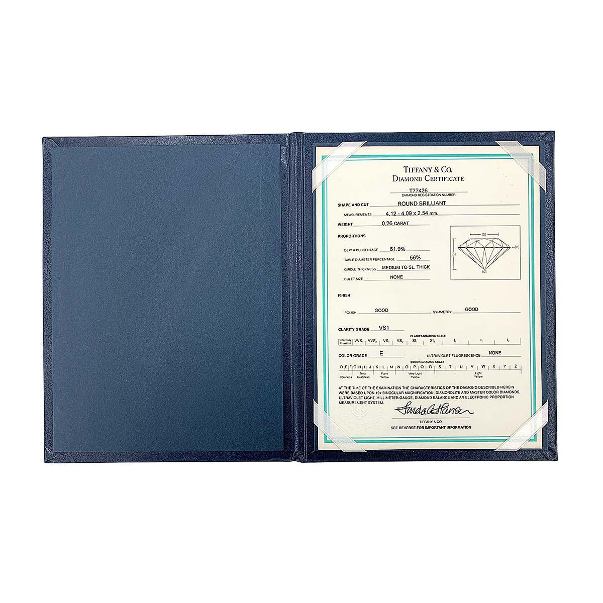 Diamond 0.26ct E/VS1 Ring Pt 4.5-4.75(US)