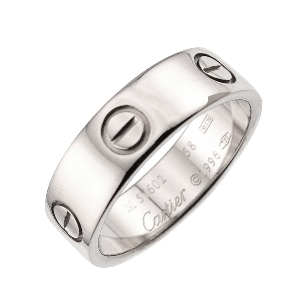 Love Ring 18K White Gold 750 size58 7.75-8(US)