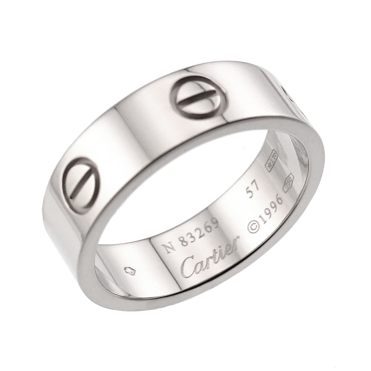 Love Ring 18K White Gold 750 size57 7.5(US)