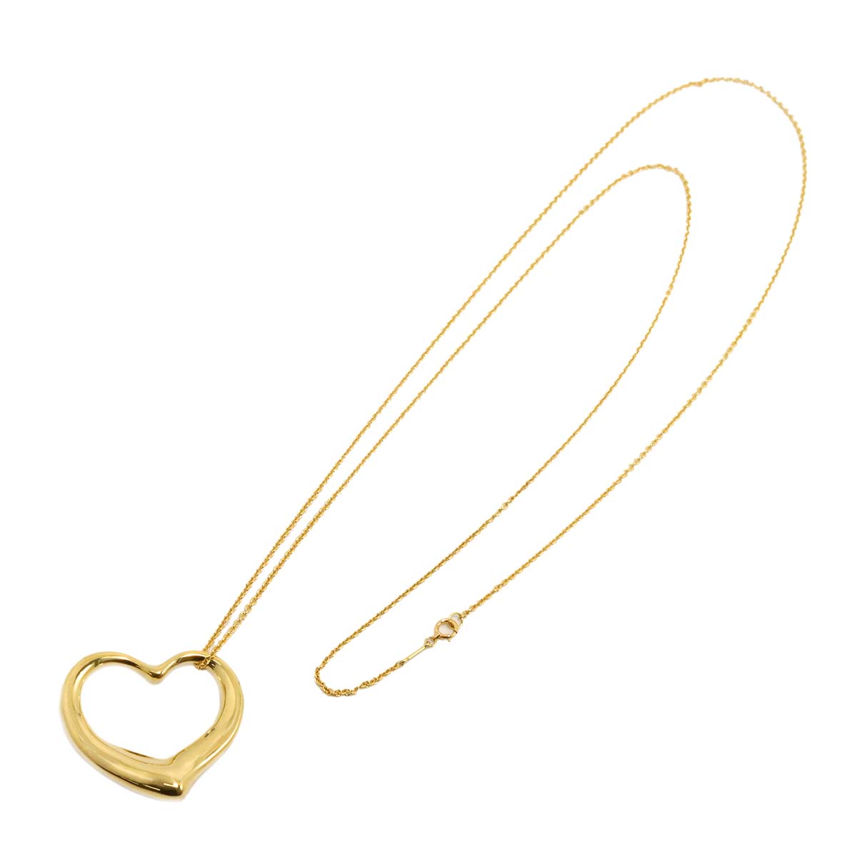 Open Heart Long Necklace 18K Yellow Gold 750