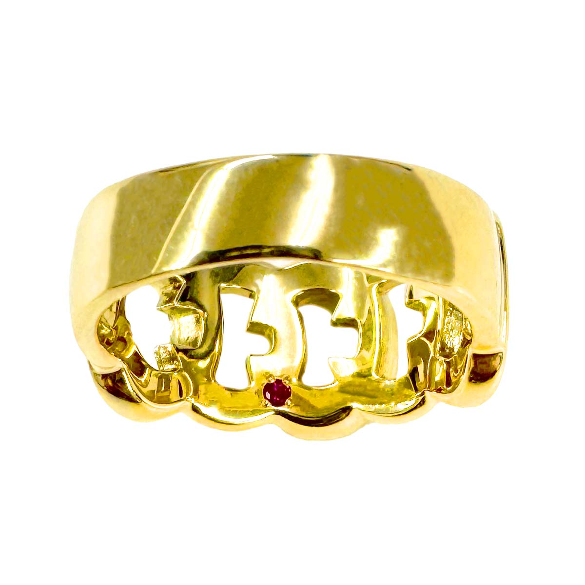 CELINE Ruby 0.13ct Diamond 0.28ct Ring 18K YG 750 siza6-6.25(US)