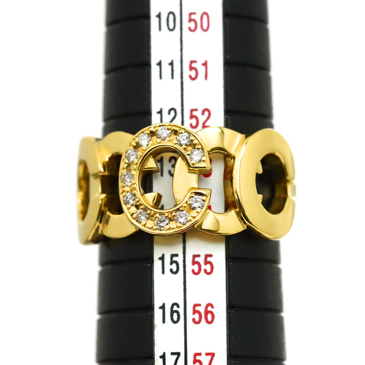 CELINE Ruby 0.13ct Diamond 0.28ct Ring 18K YG 750 siza6-6.25(US)