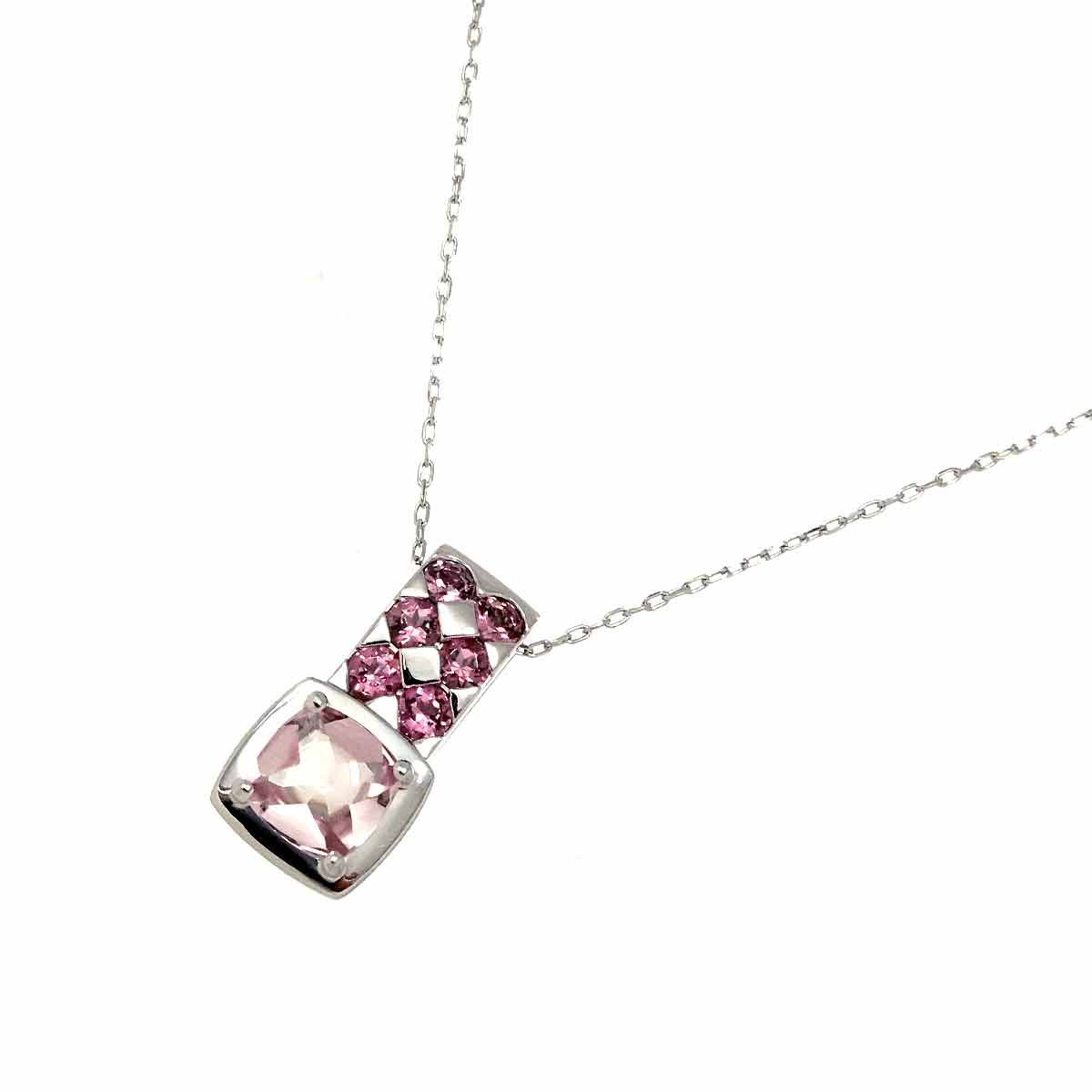 Tourmaline Necklace 18K White Gold 750