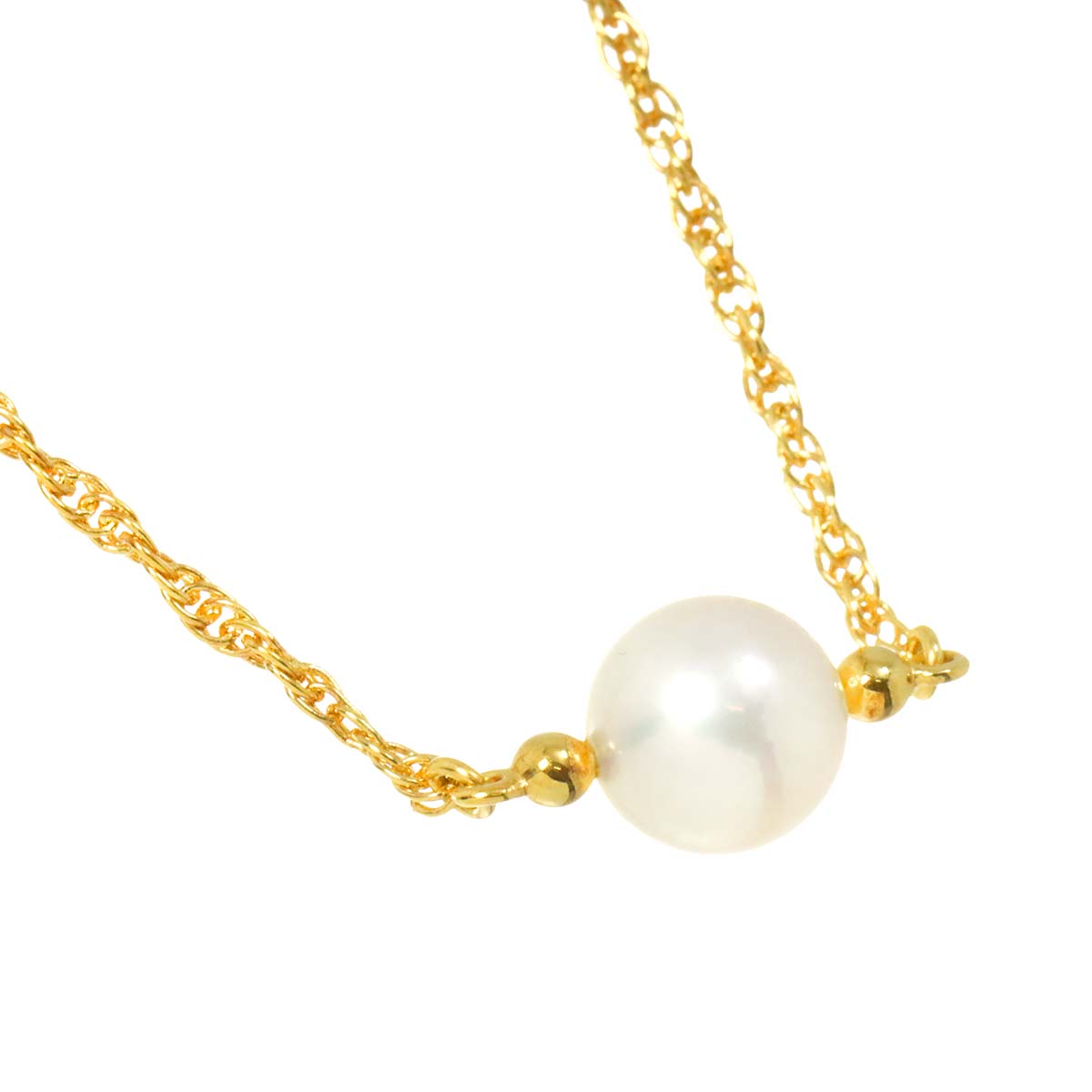Akoya Pearl 7.2mm Necklace 18K Yellow Gold 750