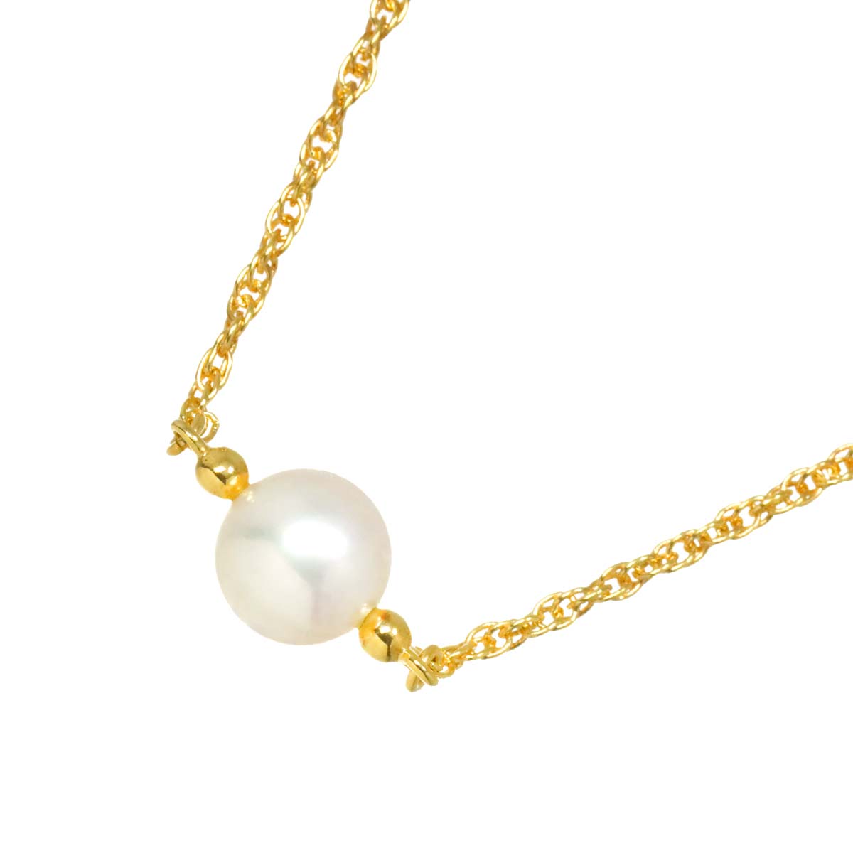Akoya Pearl 7.2mm Necklace 18K Yellow Gold 750
