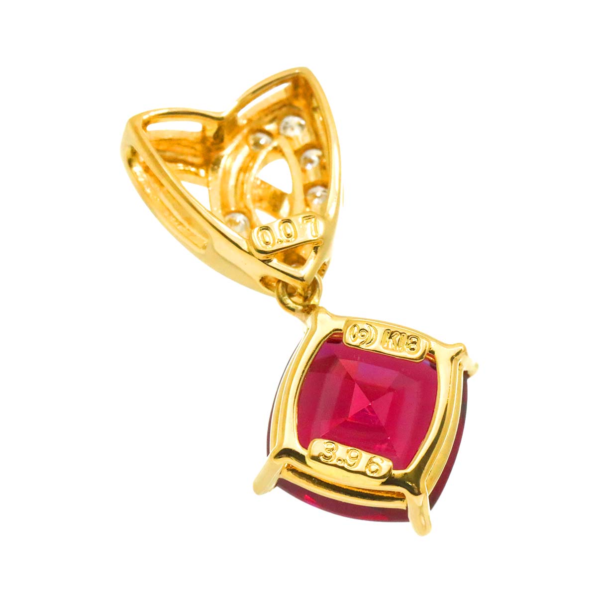 Tourmaline 3.96ct Diamond 0.07ct Pendant Top 18K YG 750