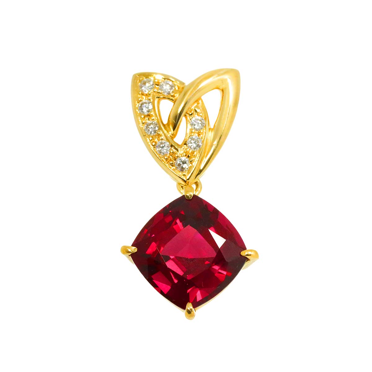 Tourmaline 3.96ct Diamond 0.07ct Pendant Top 18K YG 750