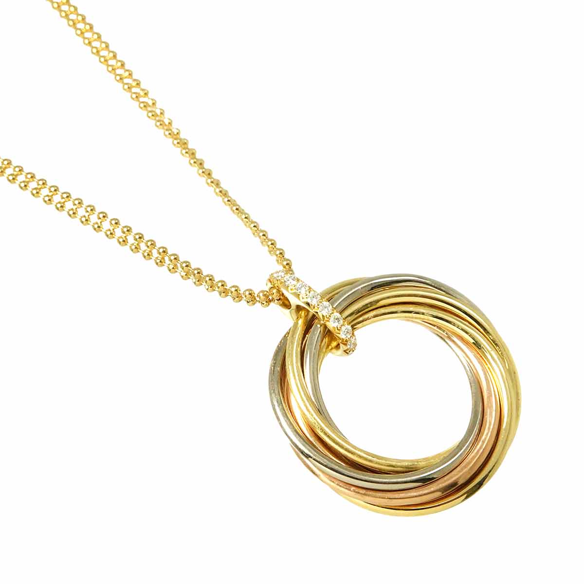 Trinity Diamond Necklace 18K YG WG PG 750