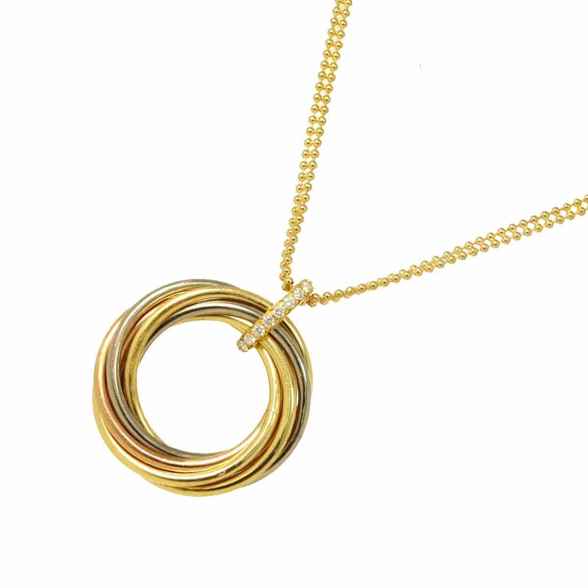 Trinity Diamond Necklace 18K YG WG PG 750