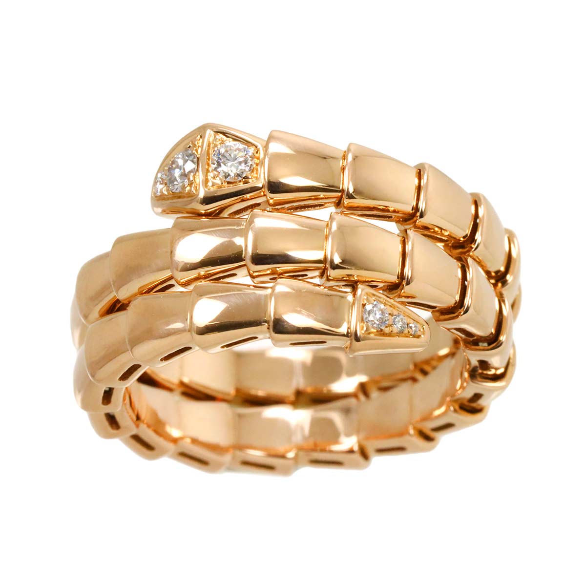 Serpenti Viper Diamond Ring 18K PG 750 sizeL 6.75(US)
