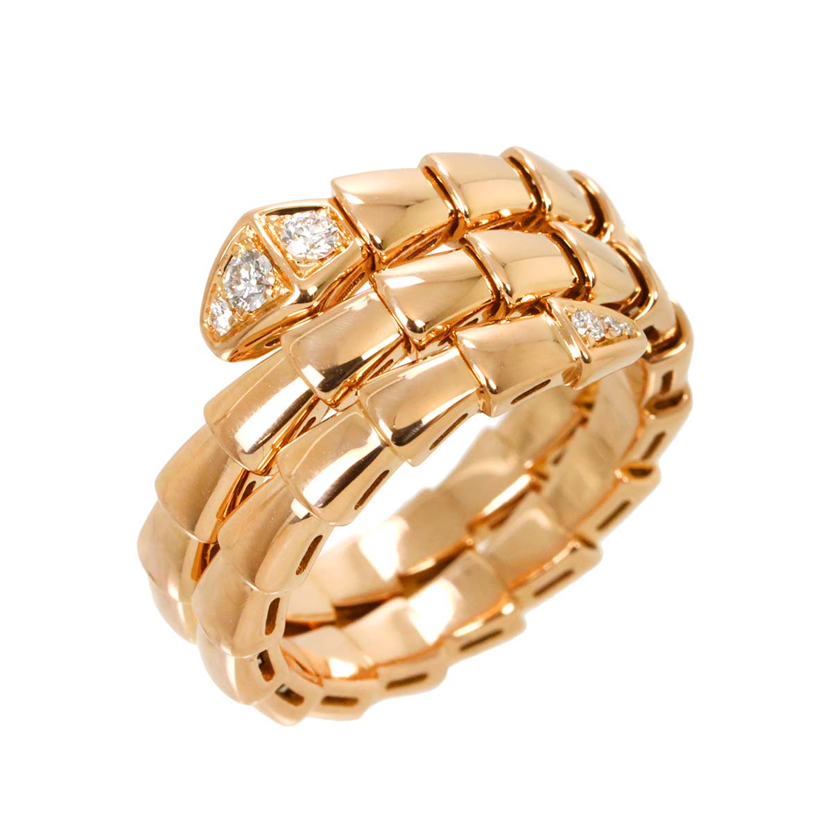 Serpenti Viper Diamond Ring 18K PG 750 sizeL 6.75(US)