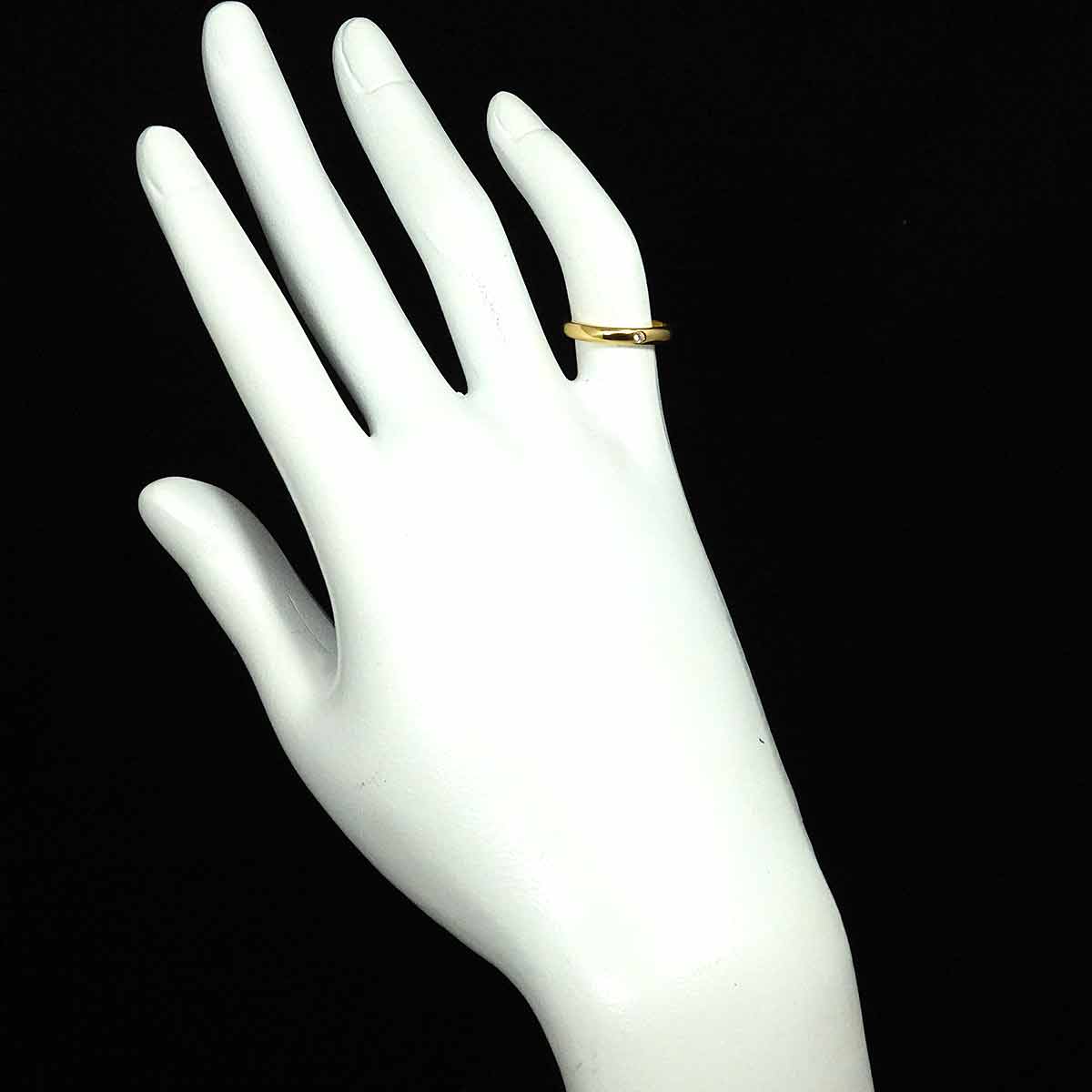 Stacking Diamond 1P Ring 18K Yellow Gold 750 Size3.75-4(US)