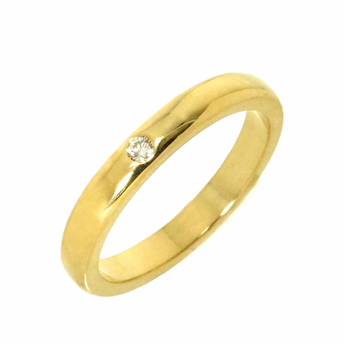 Stacking Diamond 1P Ring 18K Yellow Gold 750 Size3.75-4(US)