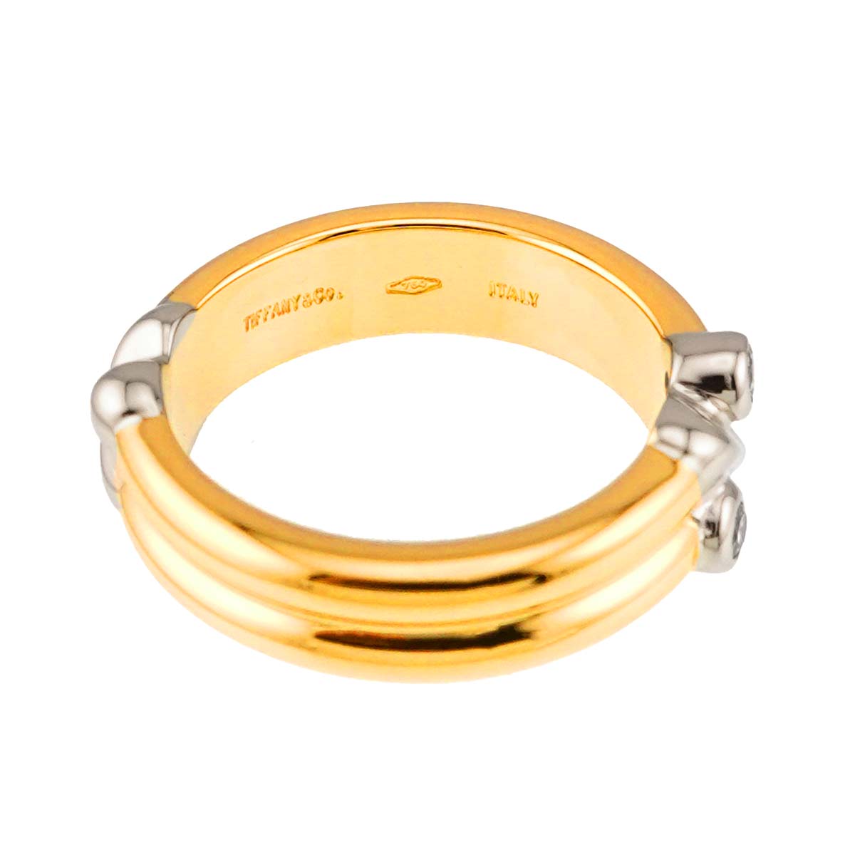 Signature Diamond Ring 18K YG WG 750 Size3.75-4(US)