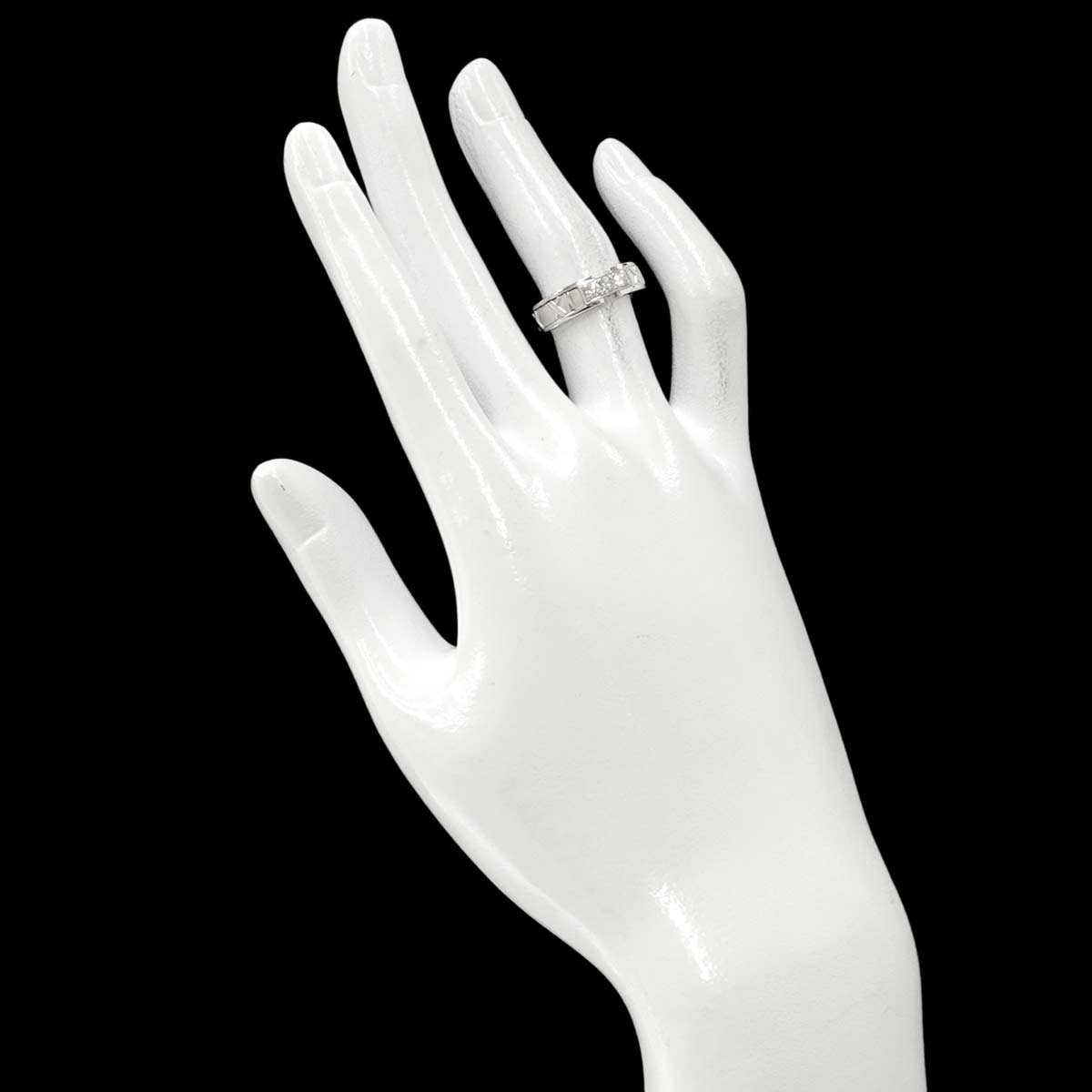 Atlas Diamond Ring 18K White Gold 750 size4.75-5(US)