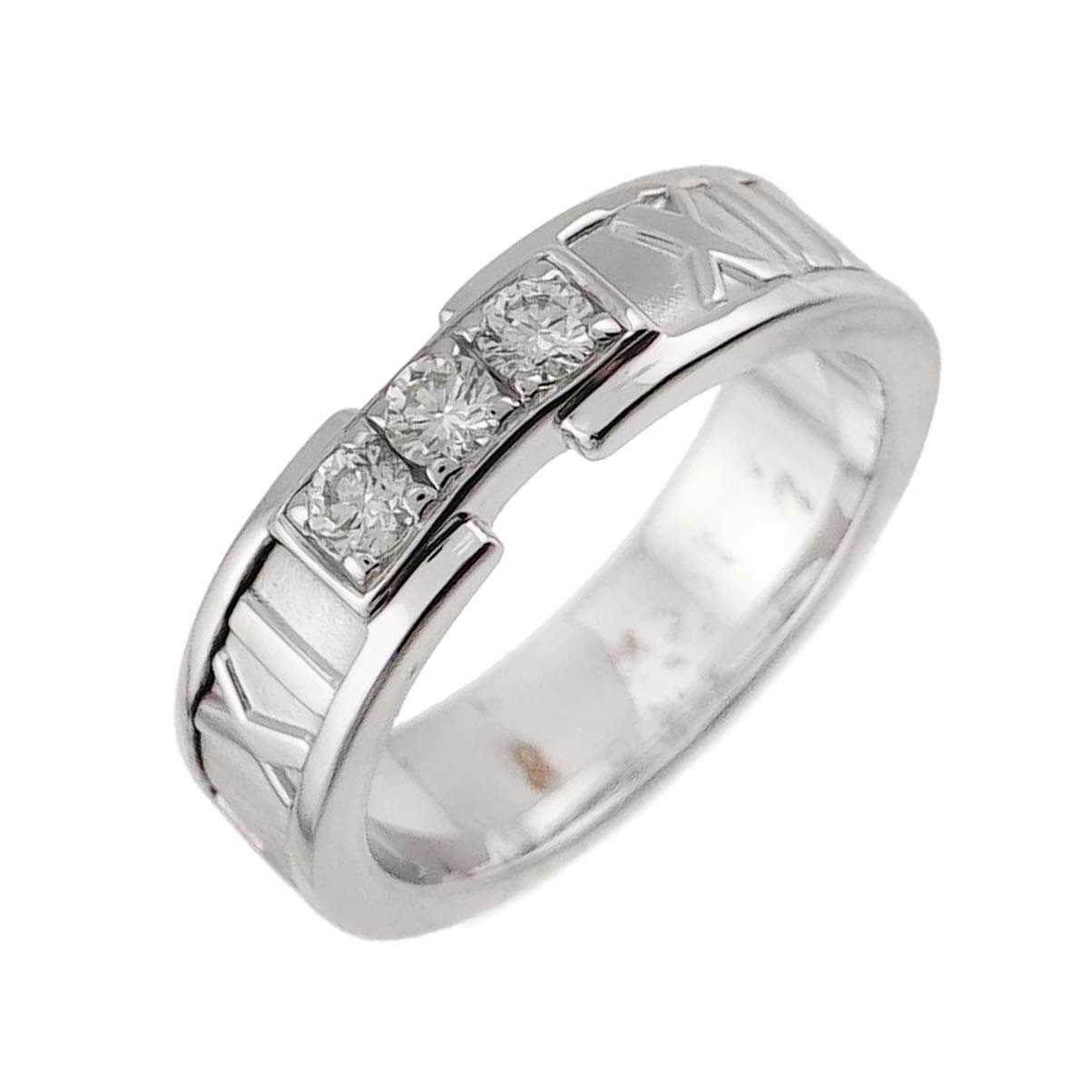Atlas Diamond Ring 18K White Gold 750 size4.75-5(US)