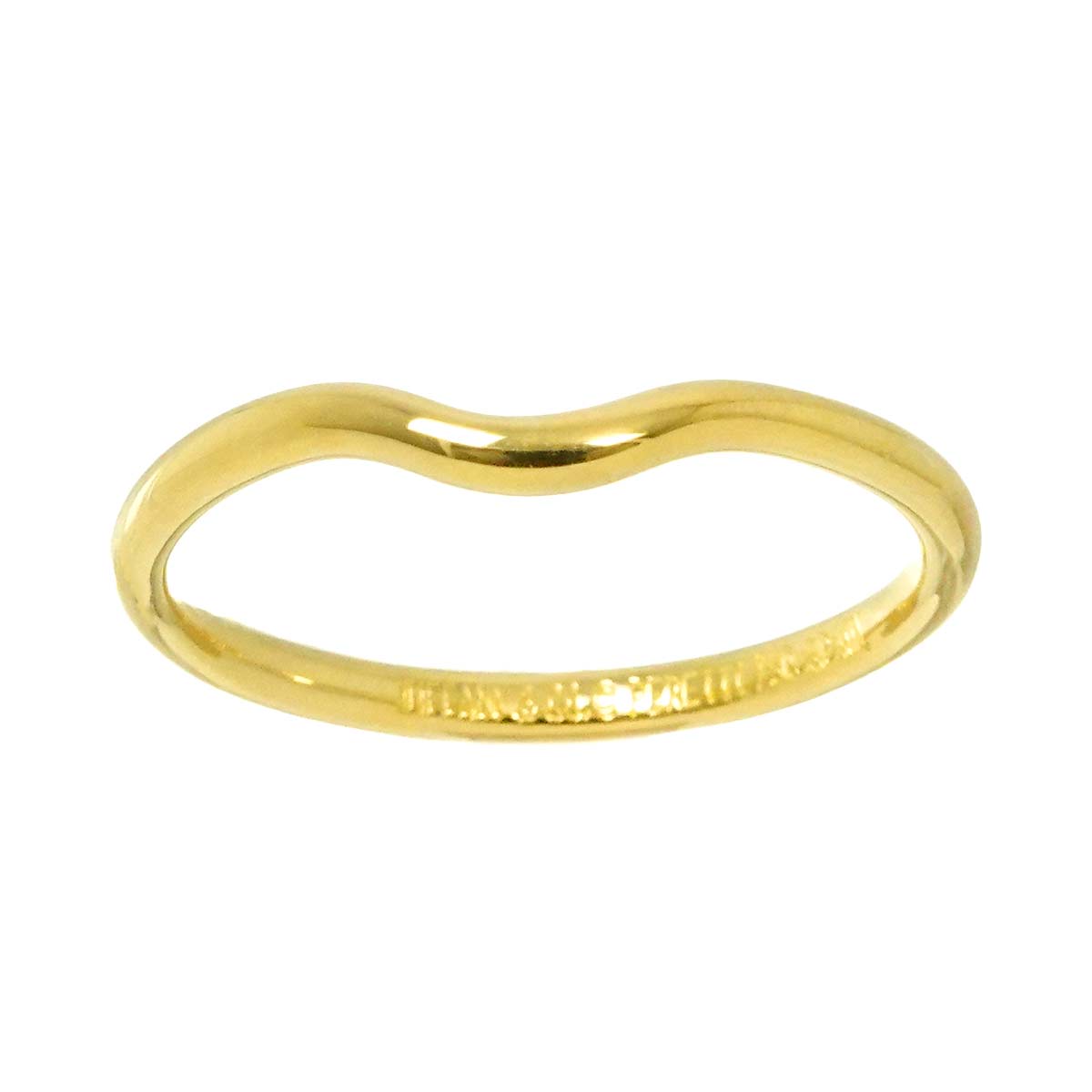 Curved Band Ring 18K Yellow Gold 750 size8.75(US)