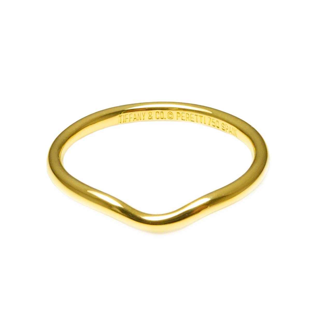 Curved Band Ring 18K Yellow Gold 750 size8.75(US)