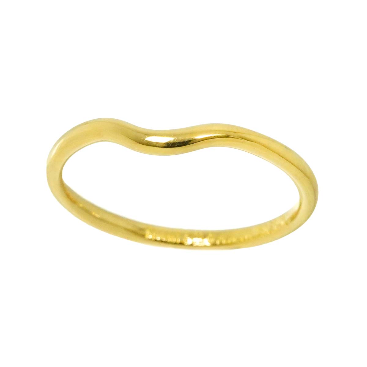 Curved Band Ring 18K Yellow Gold 750 size8.75(US)