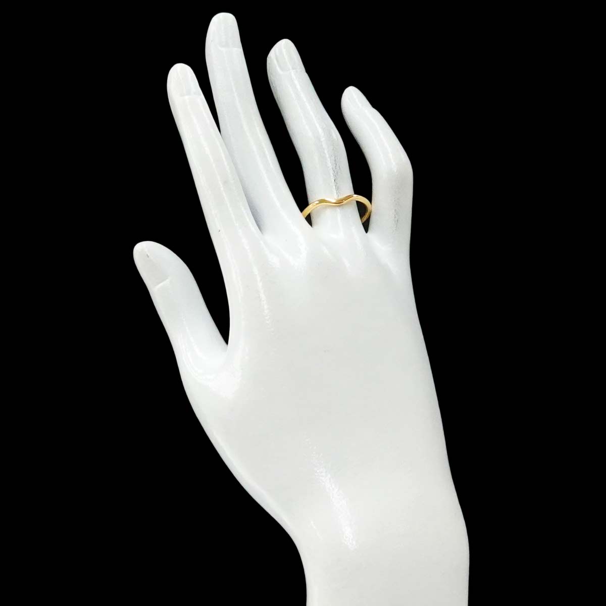 Curved Band Ring 18K Yellow Gold 750 size8.75(US)