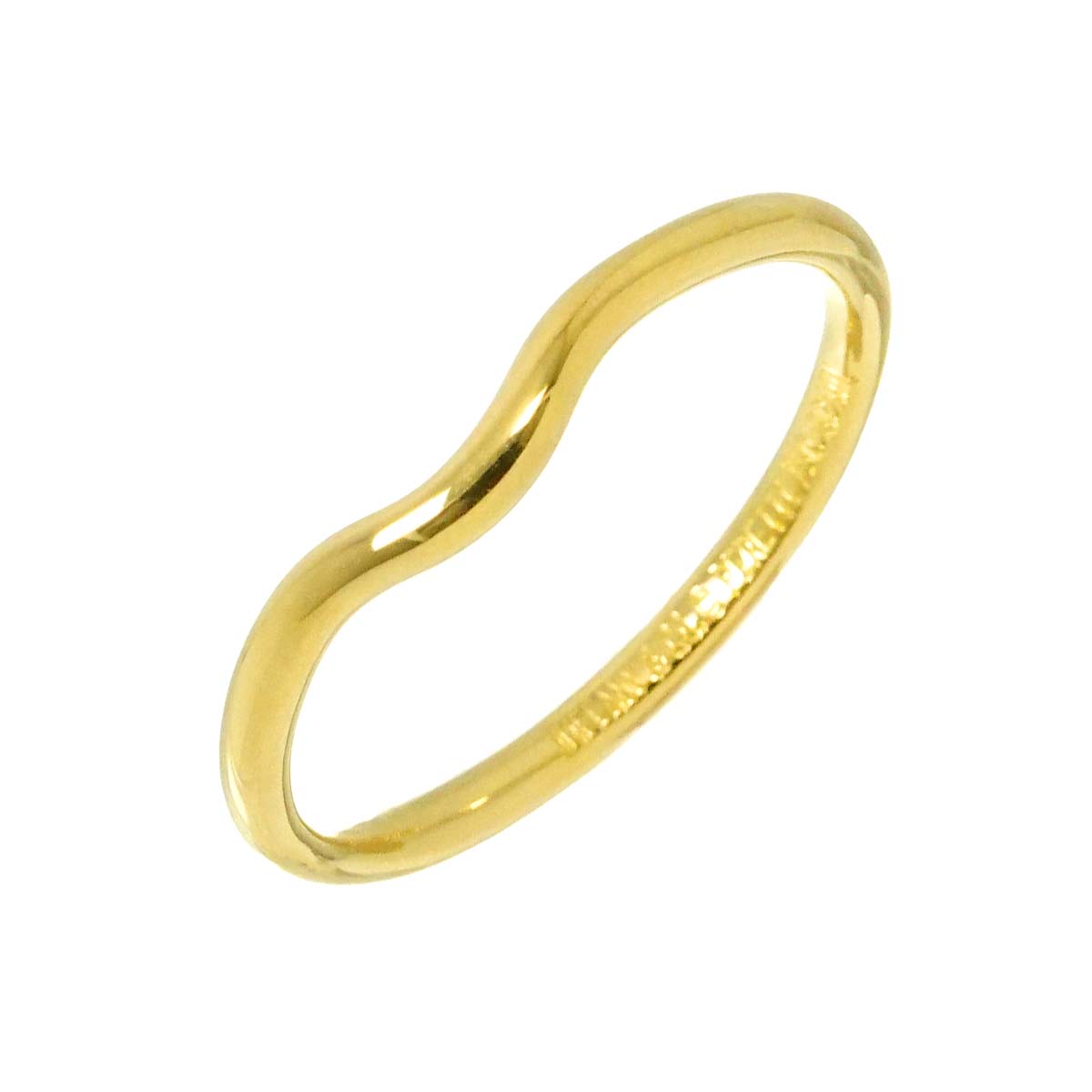 Curved Band Ring 18K Yellow Gold 750 size8.75(US)