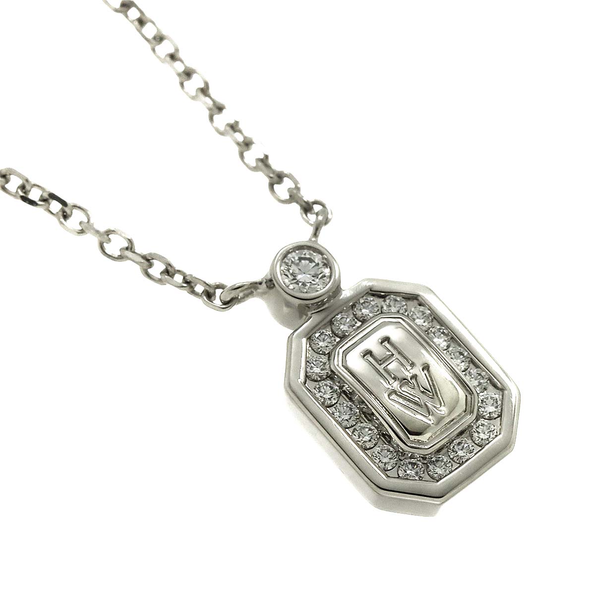 HW Logo Diamond Necklace Pt
