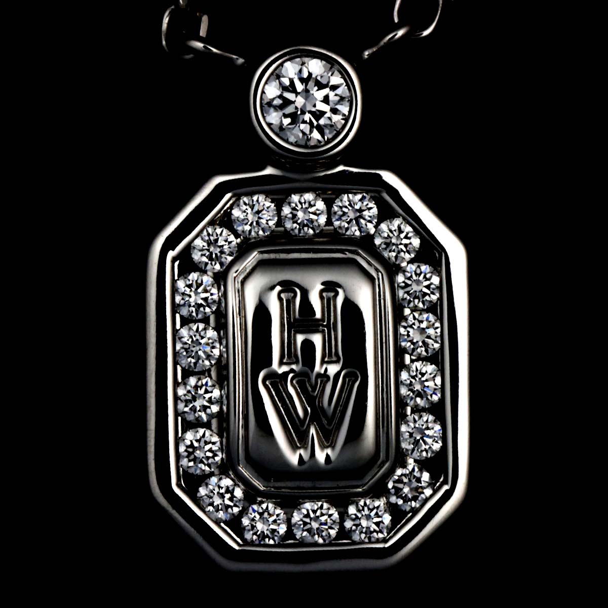 HW Logo Diamond Necklace Pt