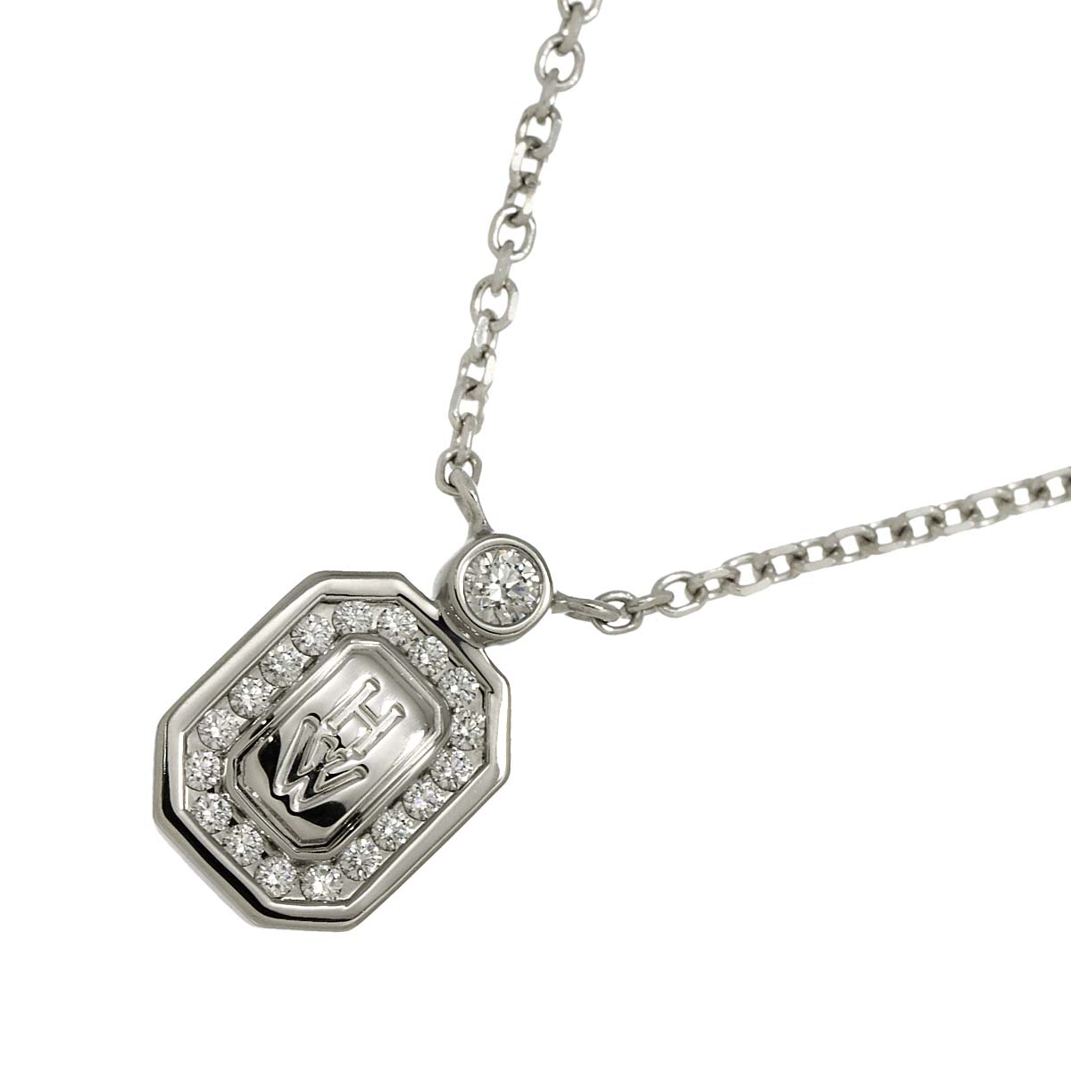 HW Logo Diamond Necklace Pt