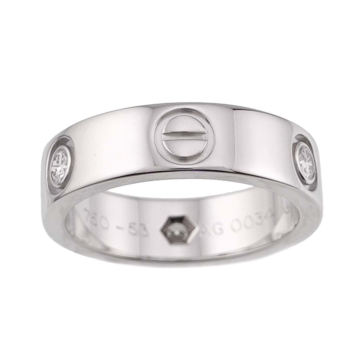 Love Ring Diamond 3P 18K White Gold size53 6.25-6.5(US)