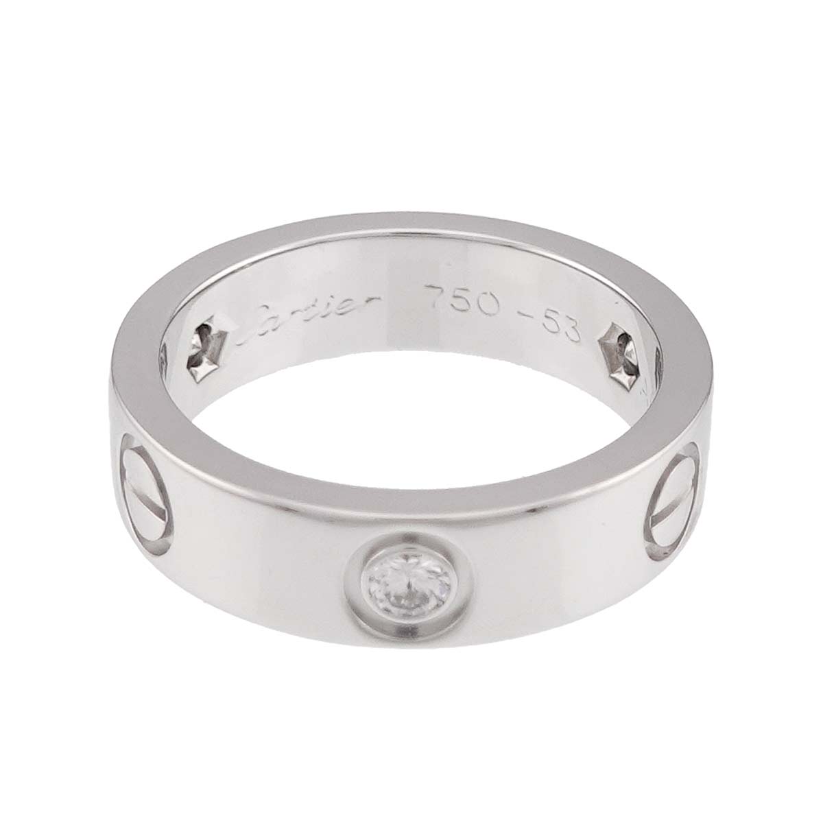 Love Ring Diamond 3P 18K White Gold size53 6.25-6.5(US)