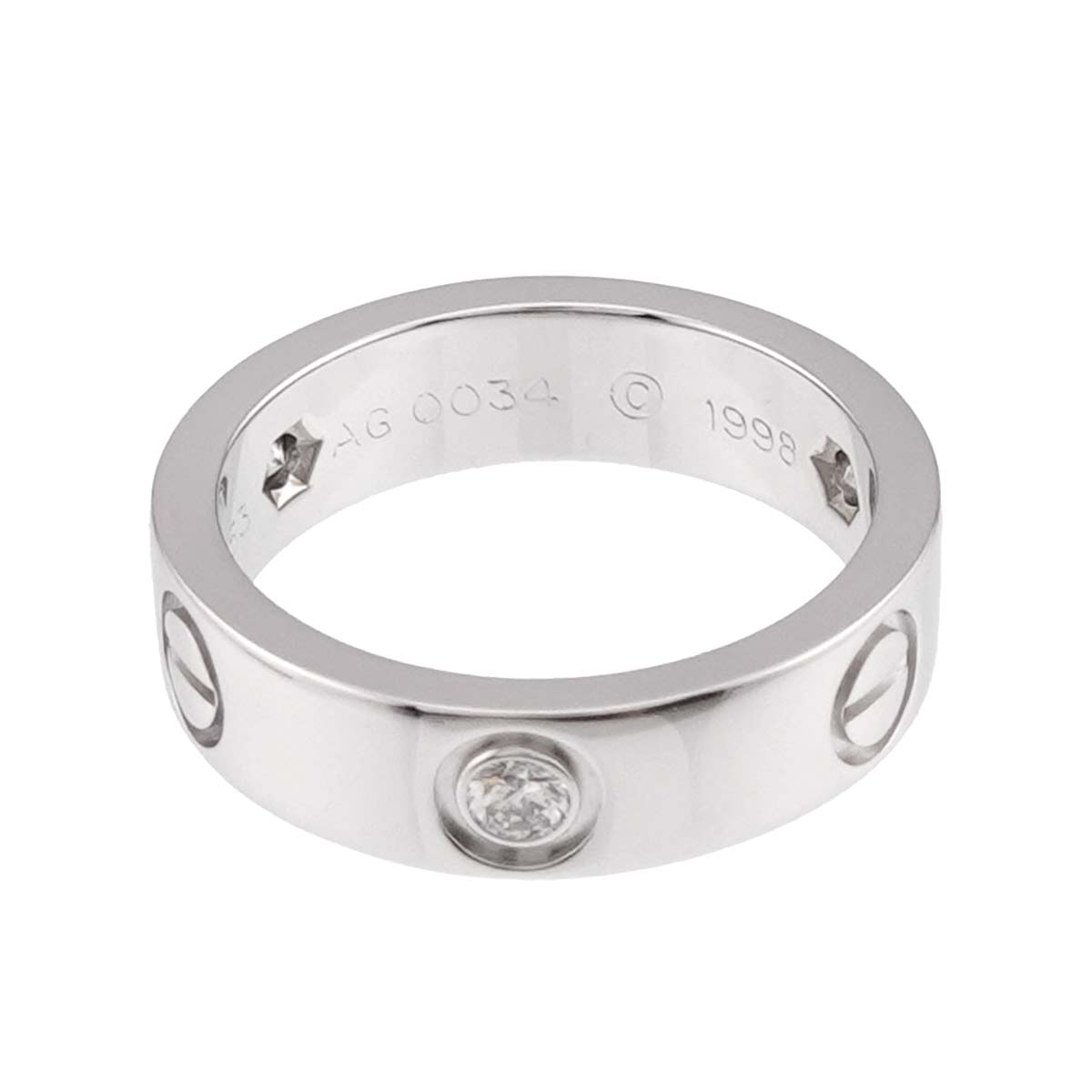 Love Ring Diamond 3P 18K White Gold size53 6.25-6.5(US)