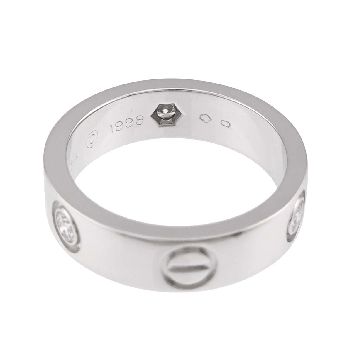 Love Ring Diamond 3P 18K White Gold size53 6.25-6.5(US)