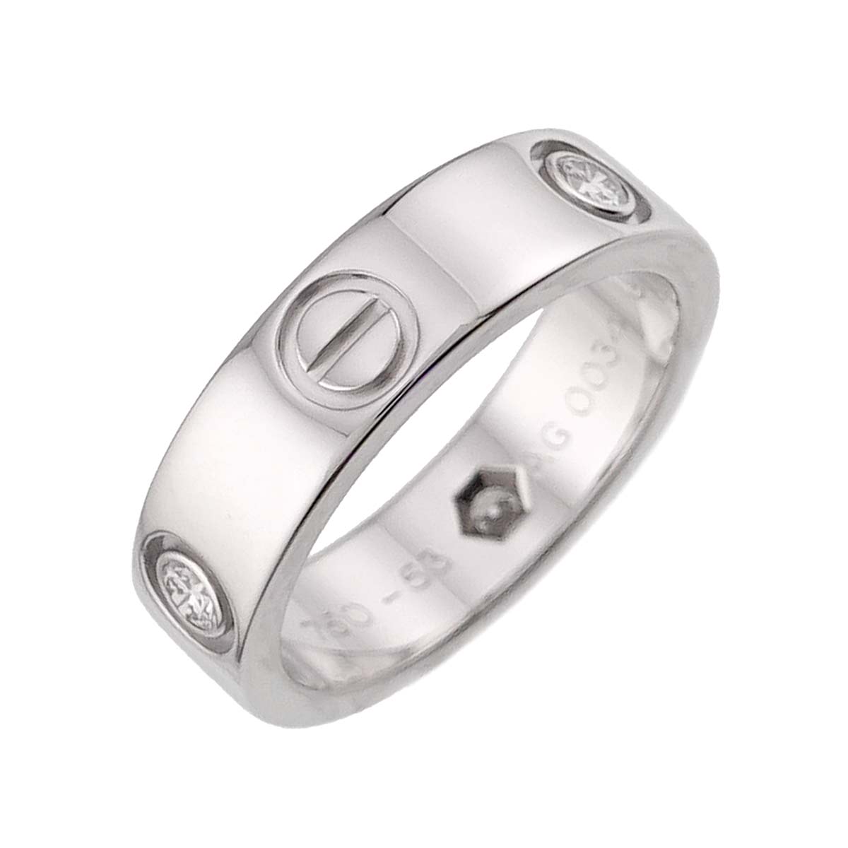 Love Ring Diamond 3P 18K White Gold size53 6.25-6.5(US)