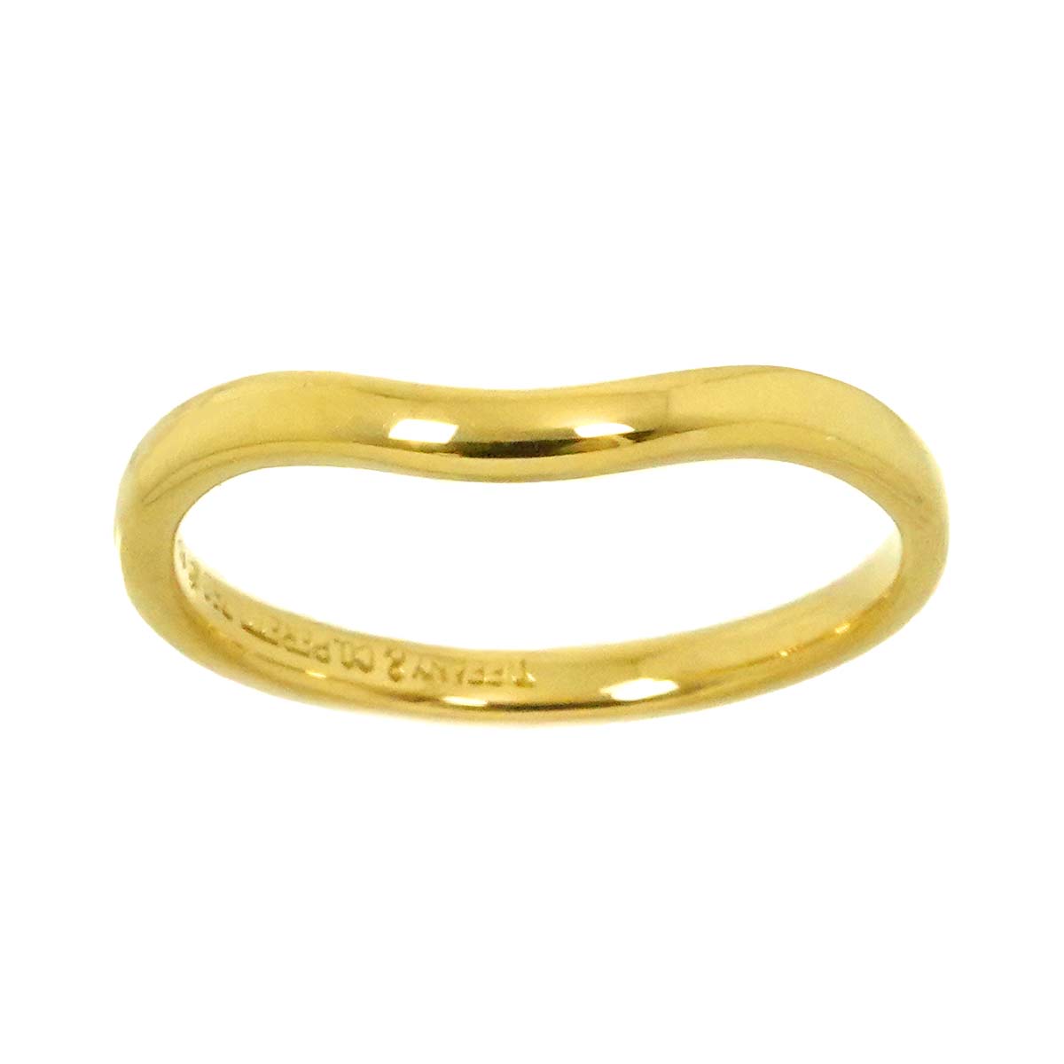Curved Band Ring 18K Yellow Gold 750 size4(US)