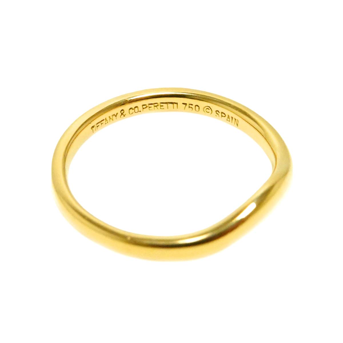 Curved Band Ring 18K Yellow Gold 750 size4(US)