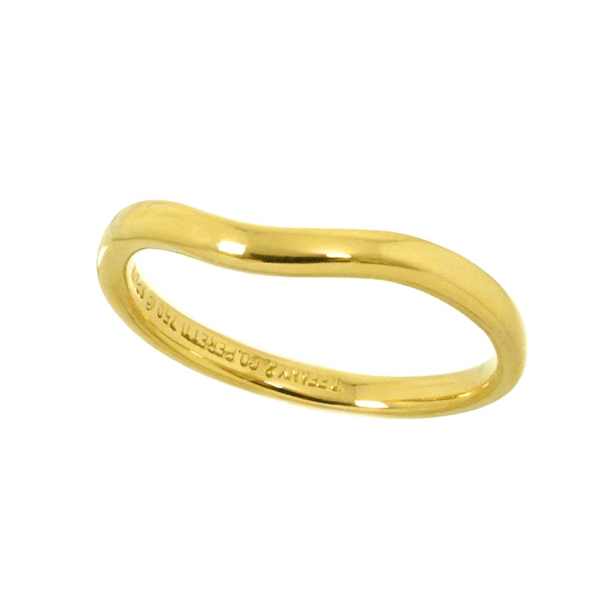 Curved Band Ring 18K Yellow Gold 750 size4(US)