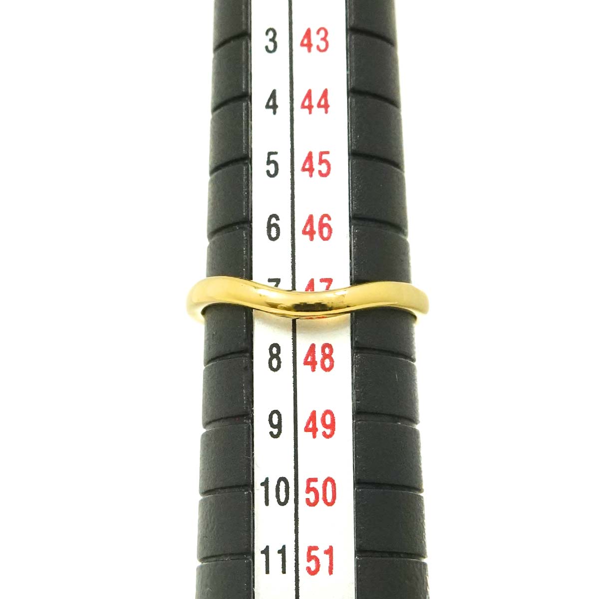 Curved Band Ring 18K Yellow Gold 750 size4(US)