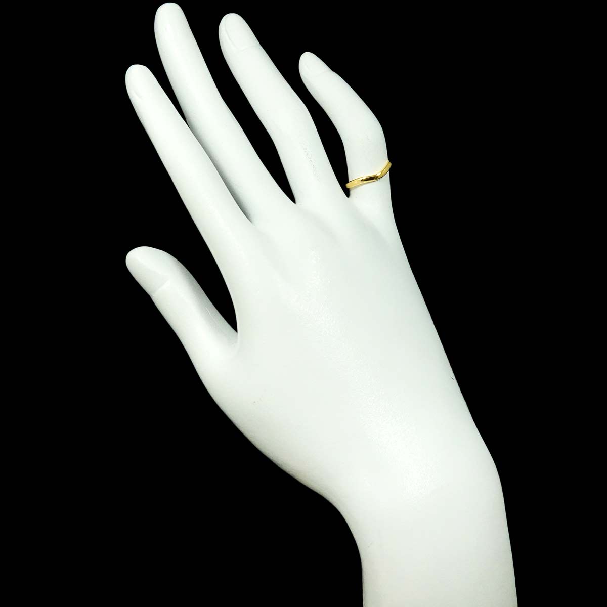 Curved Band Ring 18K Yellow Gold 750 size4(US)