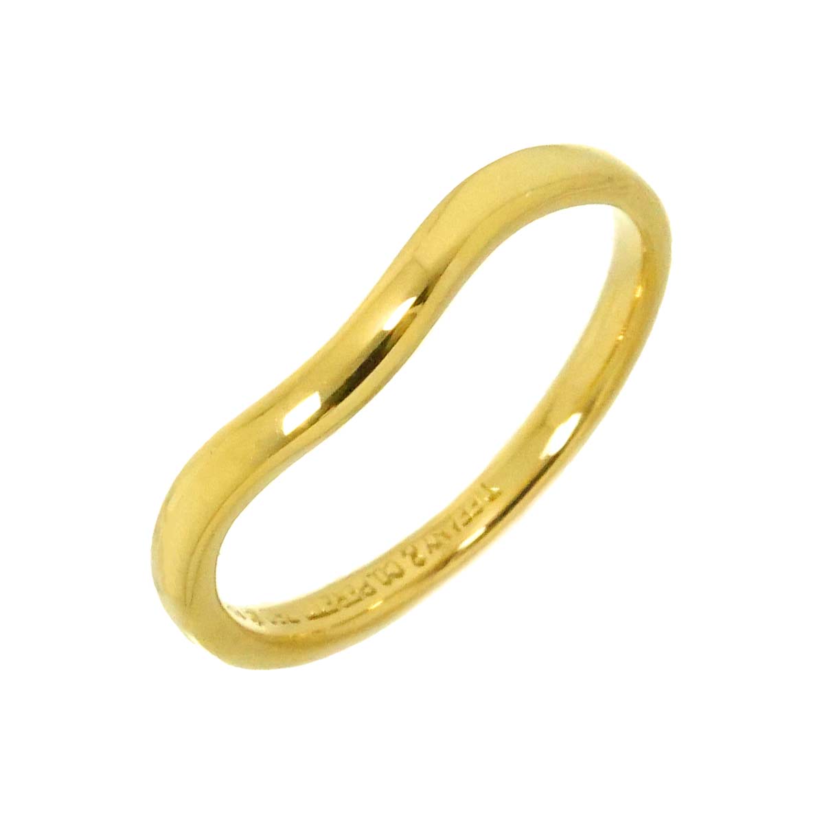 Curved Band Ring 18K Yellow Gold 750 size4(US)