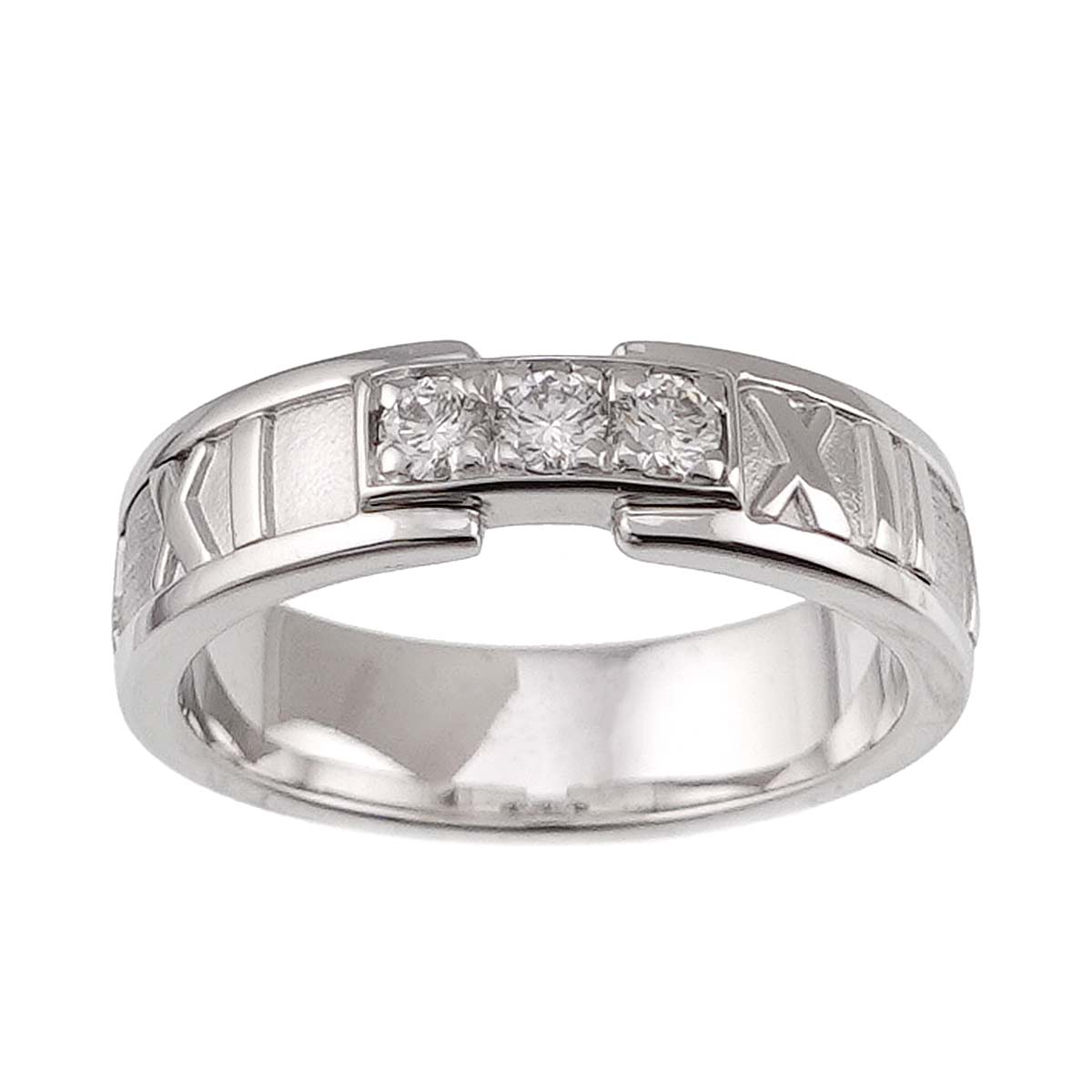 Atlas Diamond Ring 18K White Gold 750 size6.25-6.5(US)
