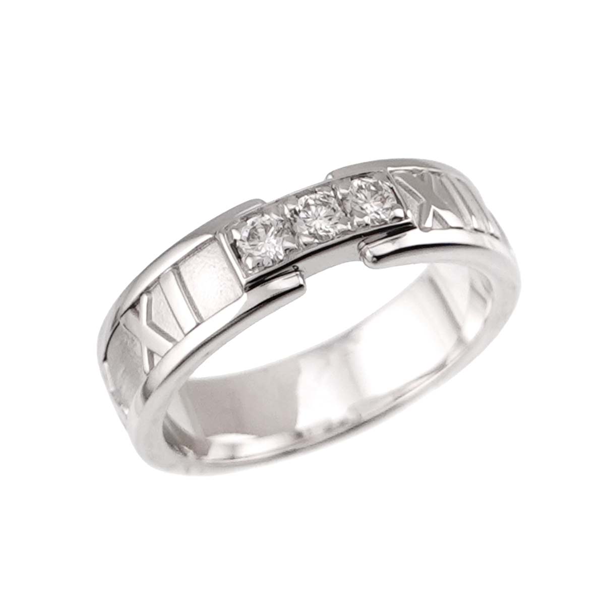 Atlas Diamond Ring 18K White Gold 750 size6.25-6.5(US)