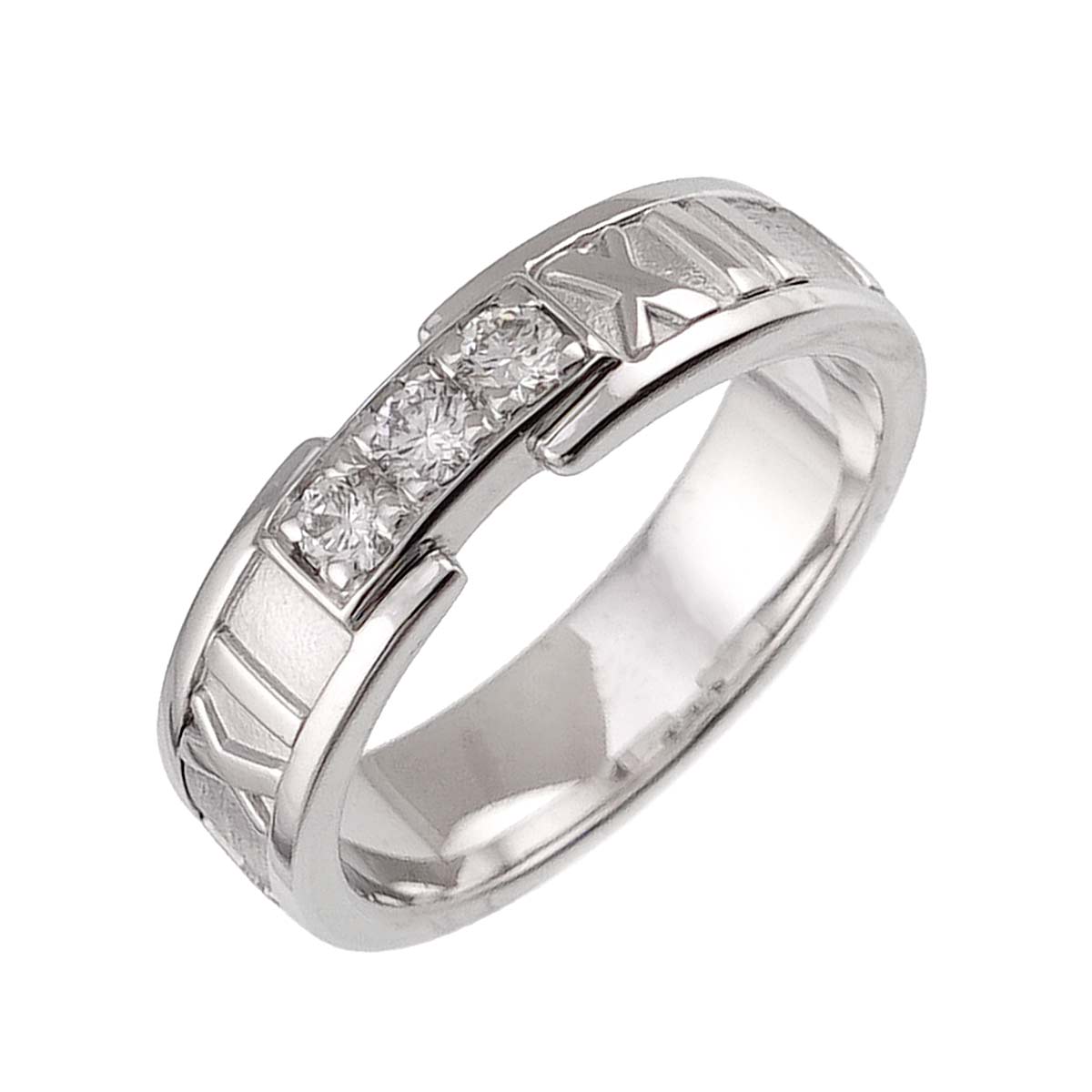 Atlas Diamond Ring 18K White Gold 750 size6.25-6.5(US)