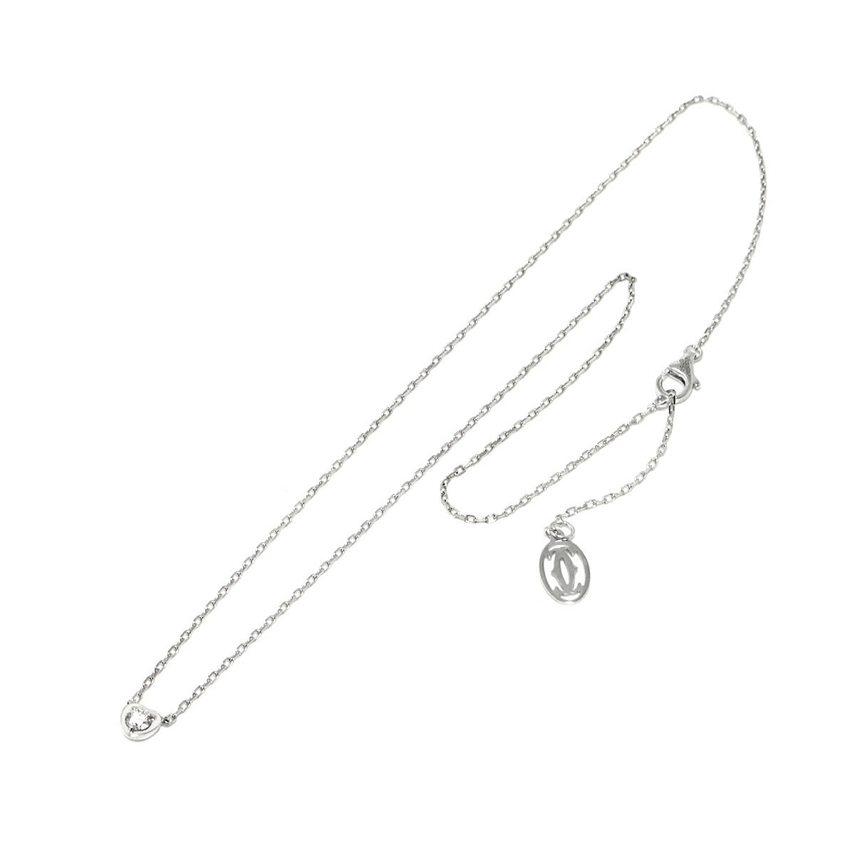 d Amour Heart Diamond Necklace 18K WG 750