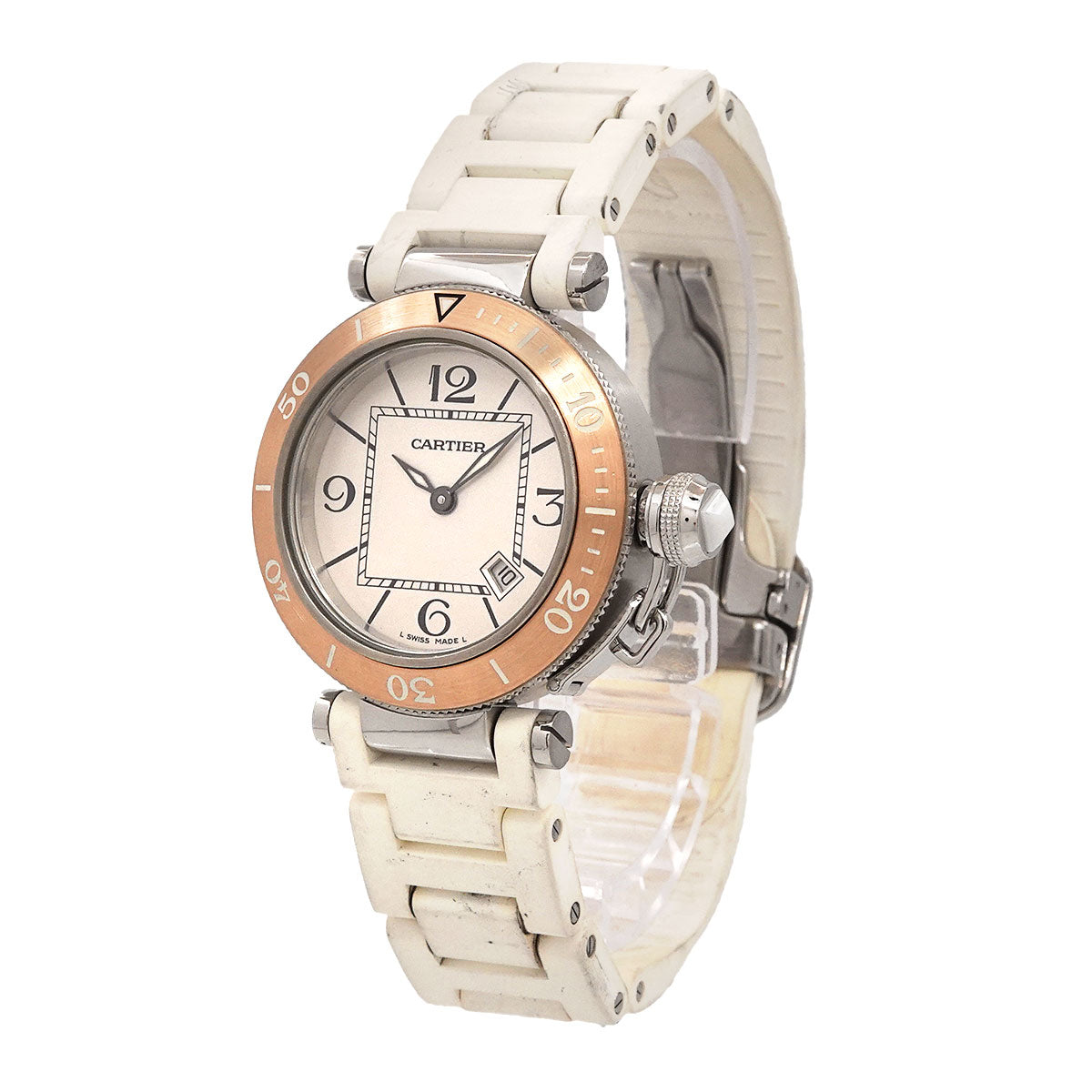 Pasha Seatimer W3140001 750 PG Date Black Dial Ladies Watch