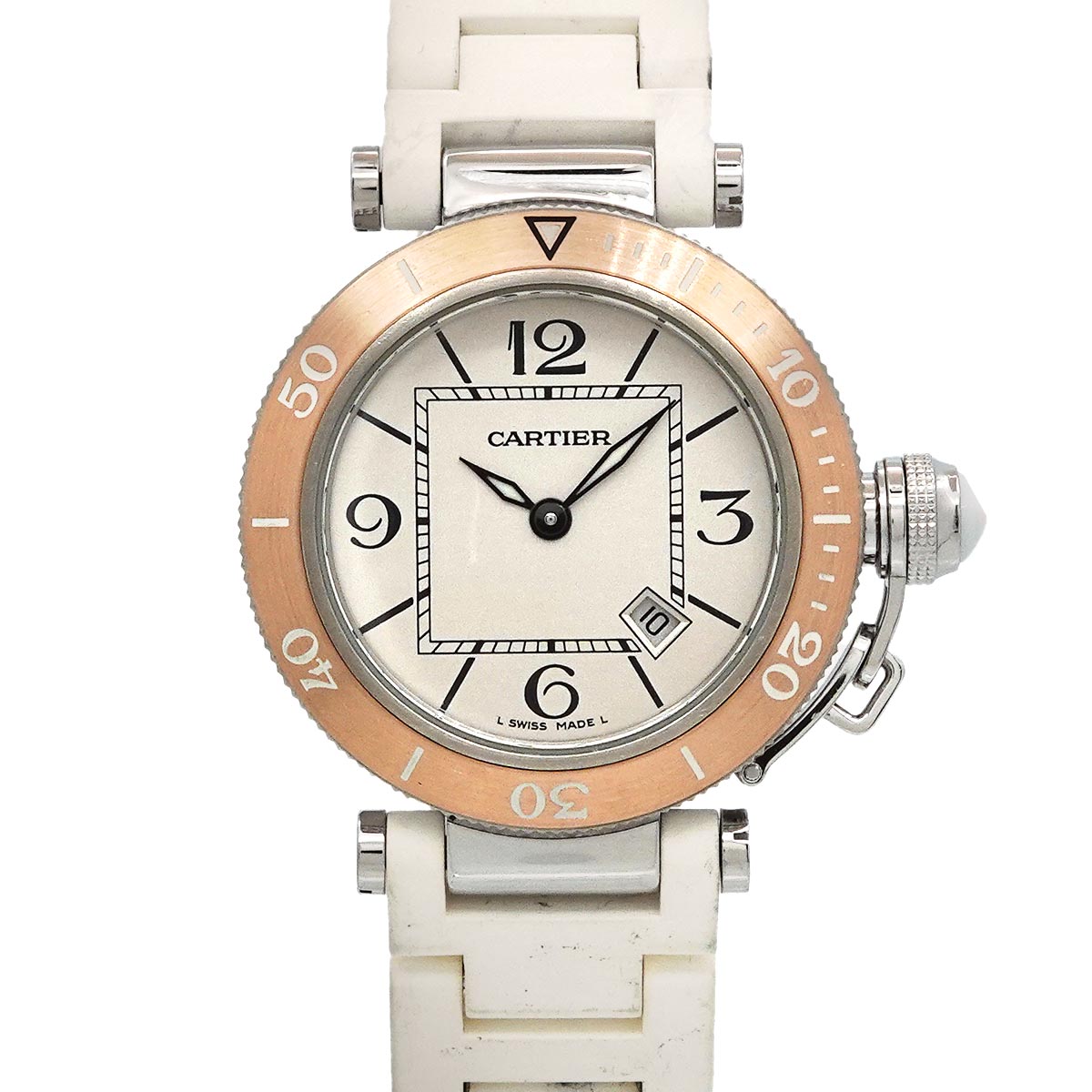 Pasha Seatimer W3140001 750 PG Date Black Dial Ladies Watch