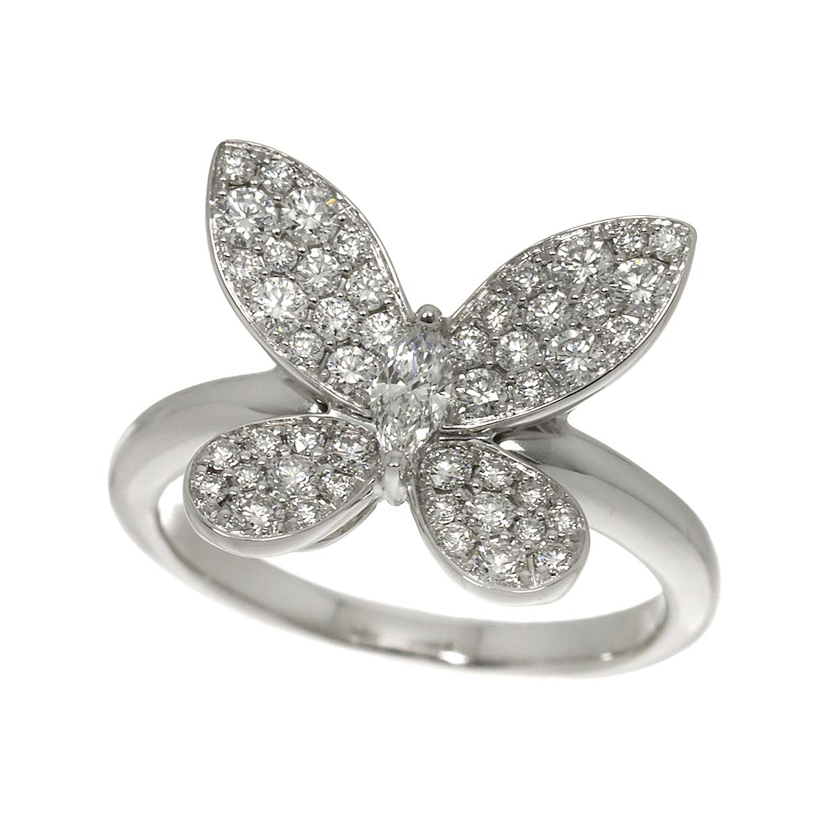 Butterfly Mini Diamond Ring 18K WG 750 size5.5-5.75(US)