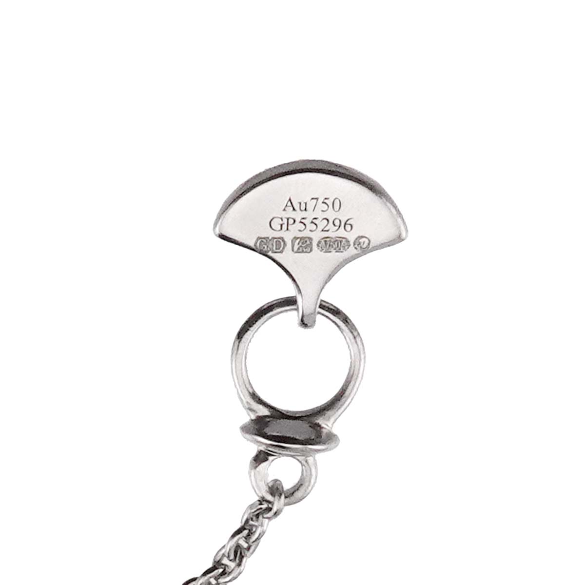 Double Butterfly Silhouette Diamond Necklace 18K WG 750