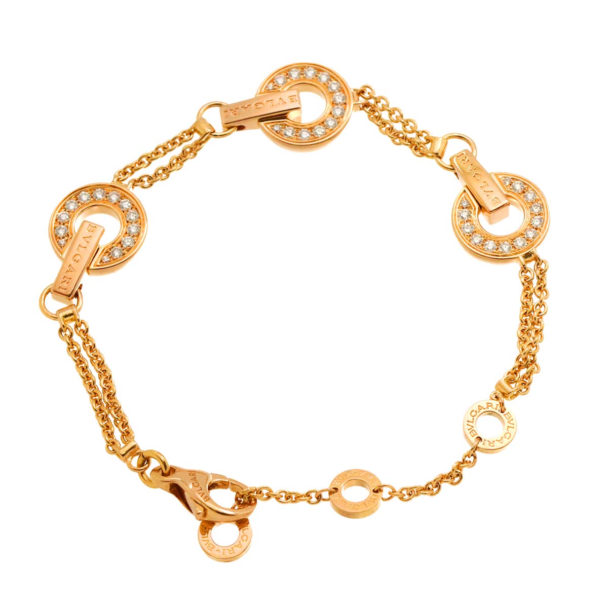 BVLGARIBVLGARI Diamond Bracelet 18K PG 750 size sm