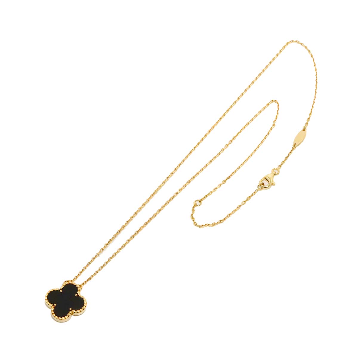 Vintage Alhambra Onyx Necklace 18K YG 750