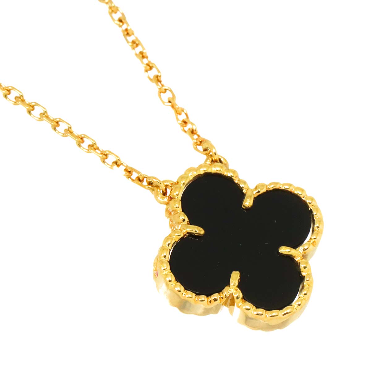 Vintage Alhambra Onyx Necklace 18K YG 750